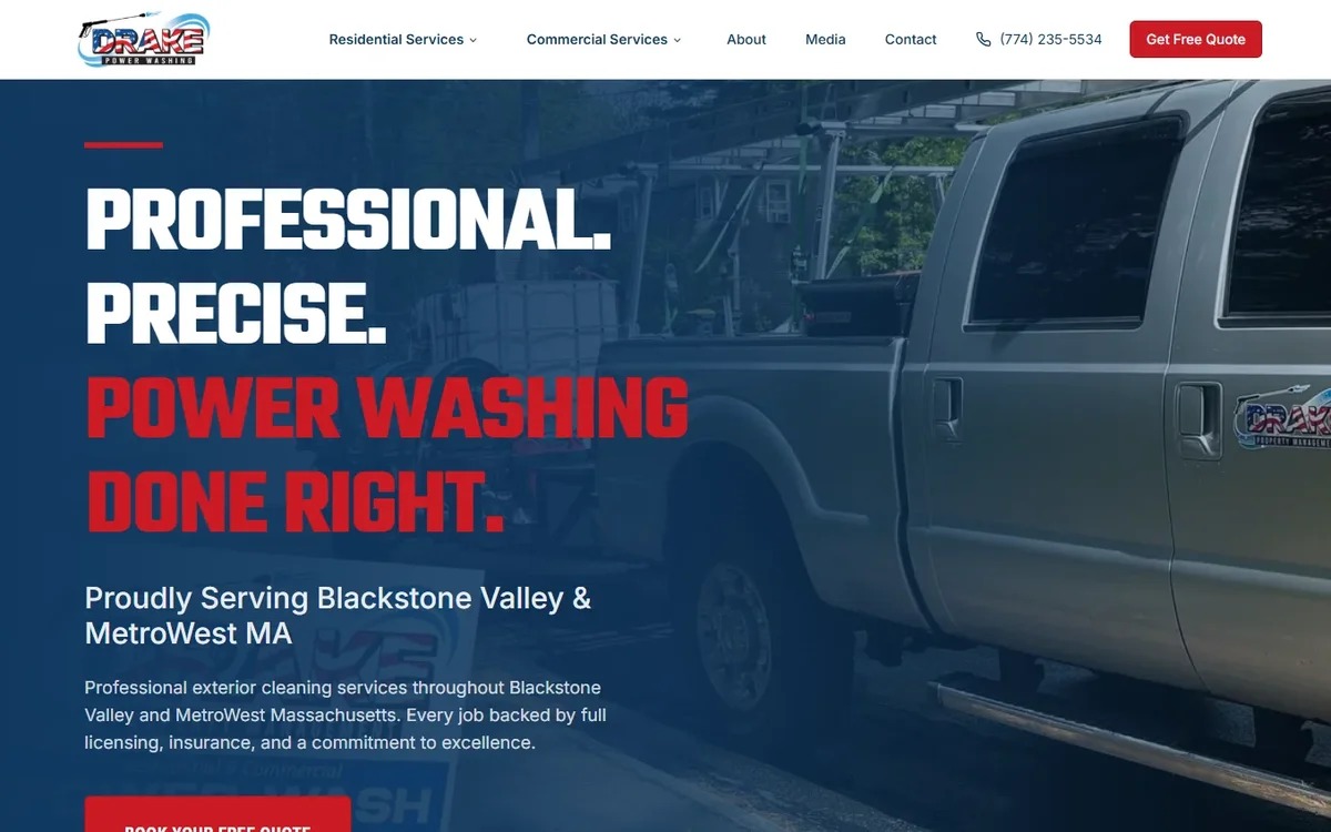 Drake Power Washing website