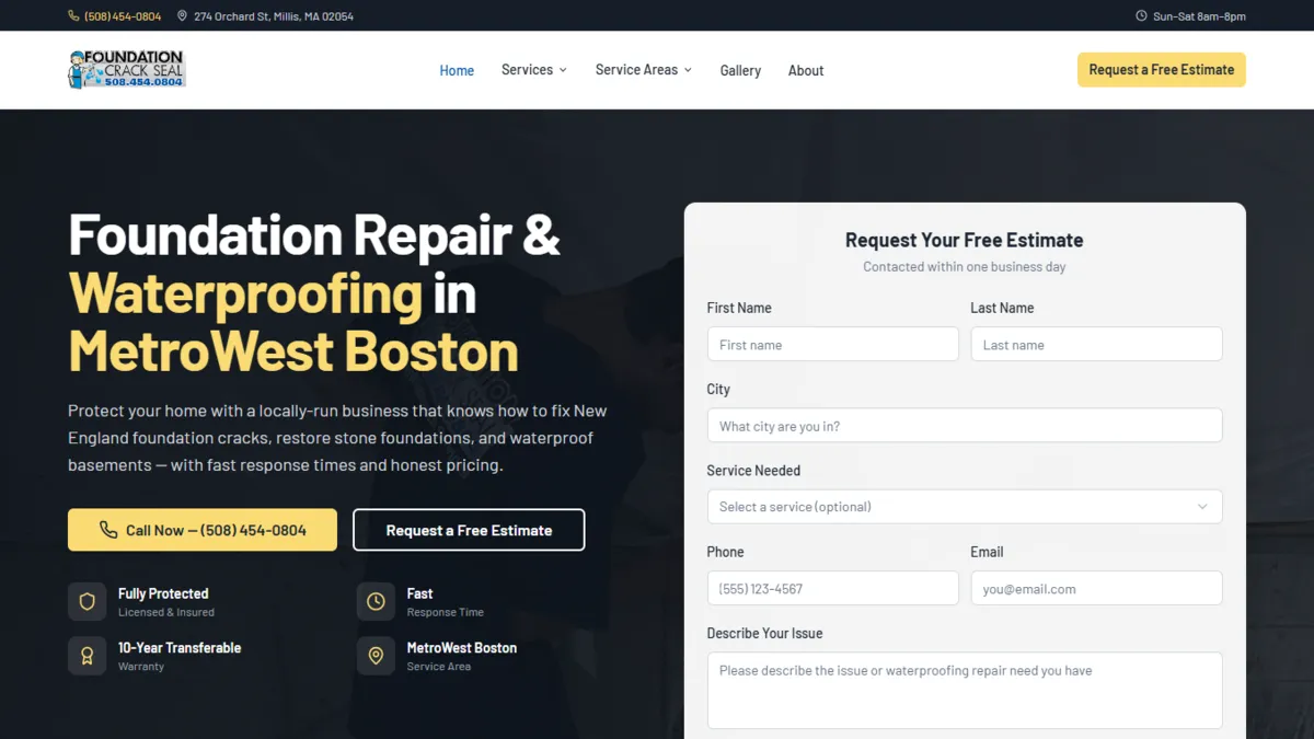 Foundation Crack Seal website