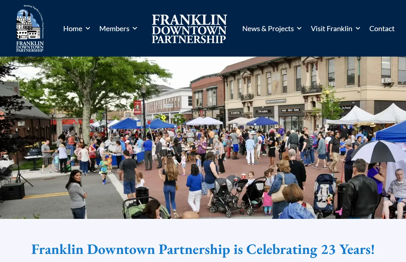 Franklin Downtown Partnership website design