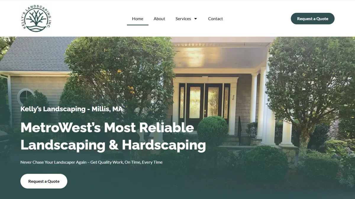 Kelly's Landscaping website