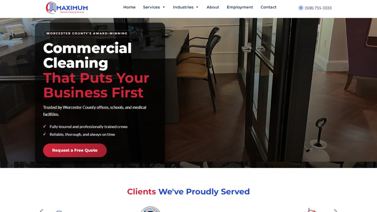 Maximum General Cleaning website