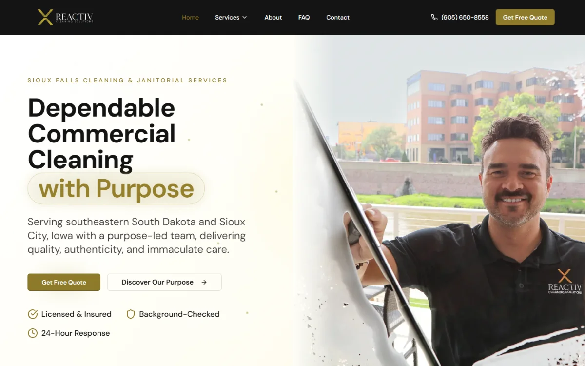 Reactiv Cleaning website